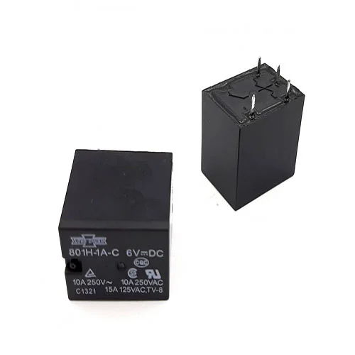 رله 6 ولت 10 آمپر برند SONG CHUAN پایه سوکت تایوانی سری 801H کد 801H-1A-C