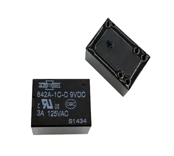 رله 9 ولت 5 پایه برند SONG CHUAN مینیاتوری بوبین کنار تایوانی کد 842A-1C-C