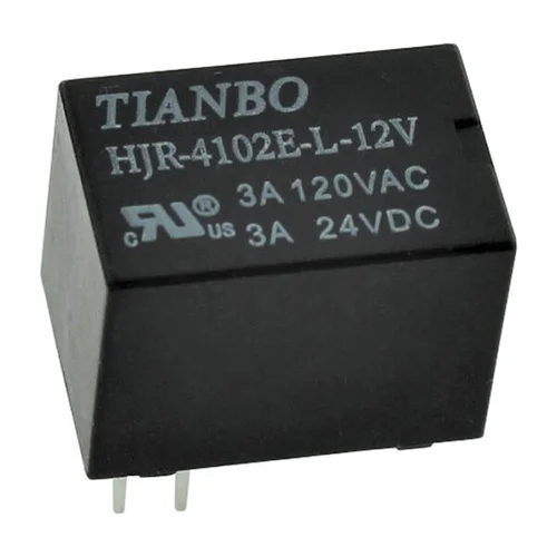 رله مخابراتی 12 ولت 3 آمپر 5 پین بوبین کنار TIANBO کد HJR-4102E-L-12V