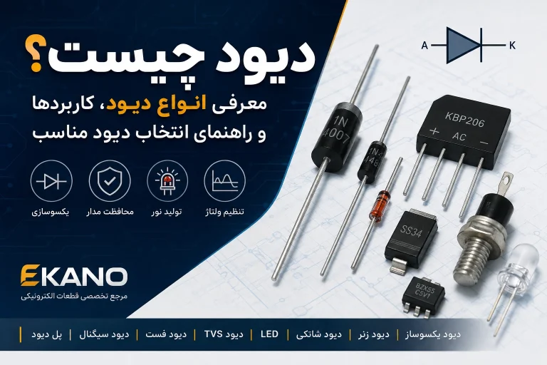 انواع دیود: یکسوساز، زنر، شاتکی، LED و پل دیود